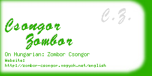 csongor zombor business card